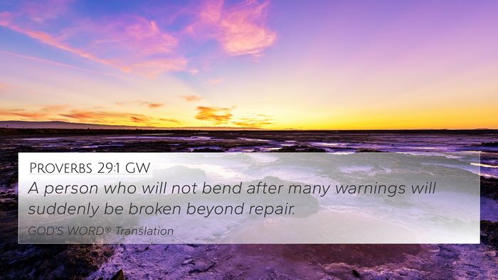 Proverbs 29:1 GW Bible Verse Image