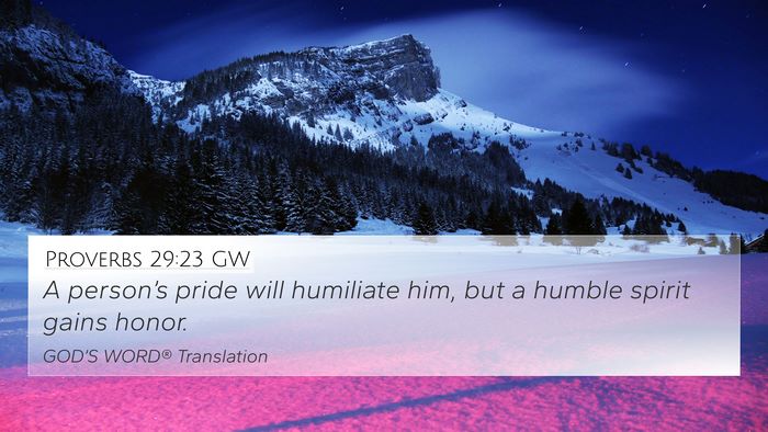 Proverbs 29:23 GW Bible Verse Image