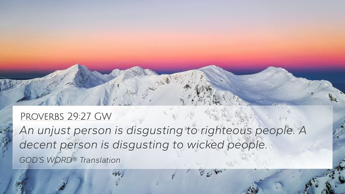 Proverbs 29:27 GW Bible Verse Image