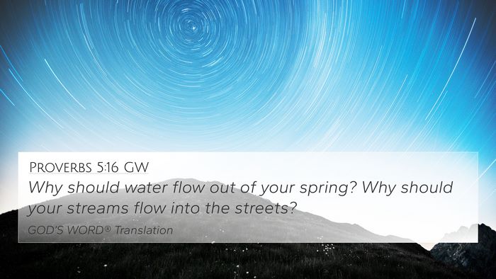 Proverbs 5:16 GW 4K Wallpaper - Why should water flow out of your spring? Why - 4K Wallpaper Bible Verse