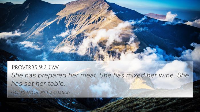 Proverbs 9:2 GW Bible Verse Image
