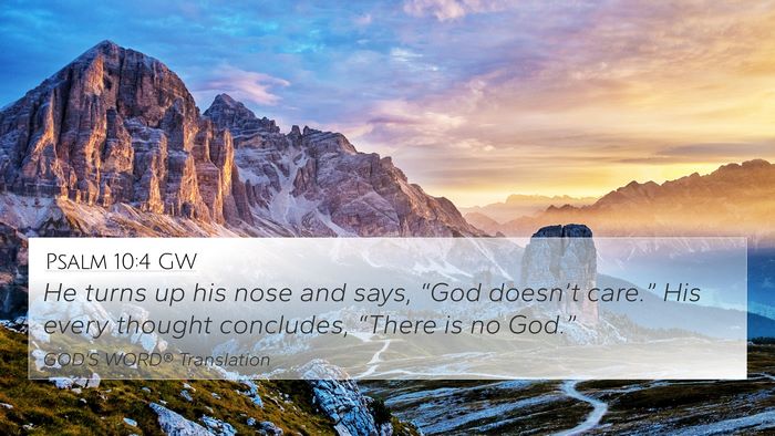 Psalm 10:4 GW Bible Verse Image