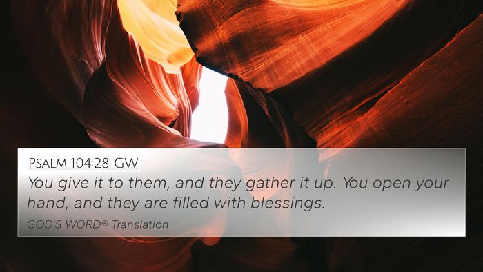 Psalm 104:28 GW Bible Verse Image
