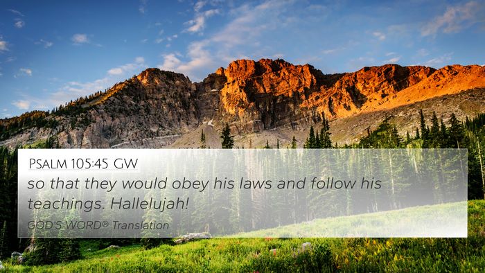 Psalm 105:45 GW Bible Verse Image