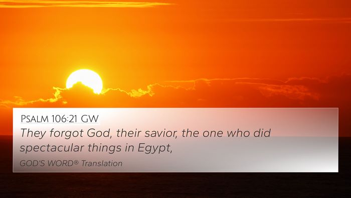 Psalm 106:21 GW Bible Verse Image