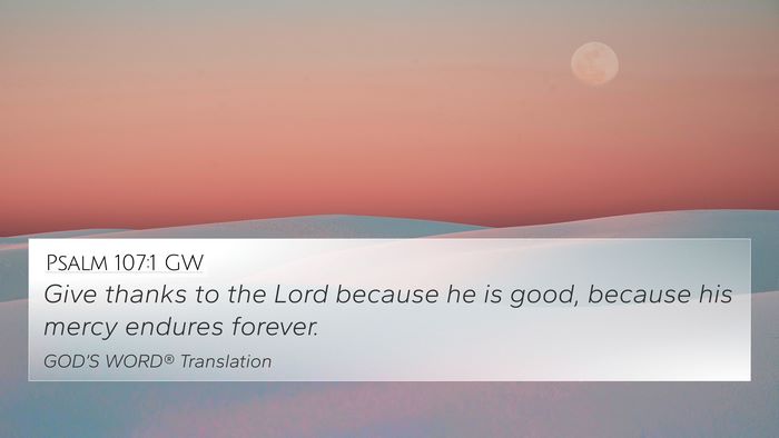 Psalm 107:1 GW Bible Verse Image