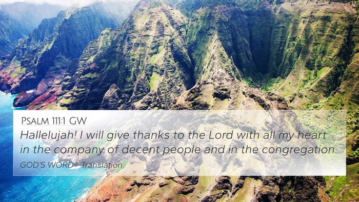 Psalm 111:1 GW Bible Verse Image