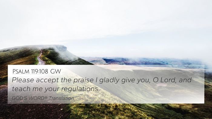 Psalm 119:108 GW Bible Verse Image