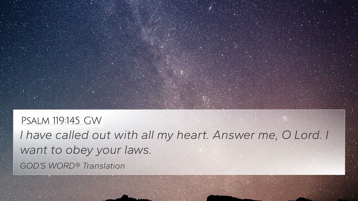 Psalm 119:145 GW Bible Verse Image