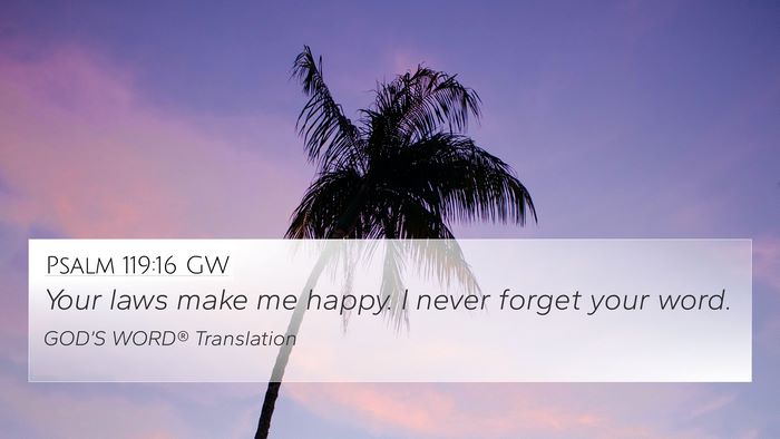 Psalm 119:16 GW Bible Verse Image