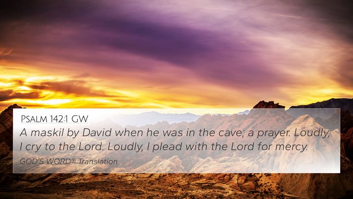 Psalm 142:1 GW Bible Verse Image