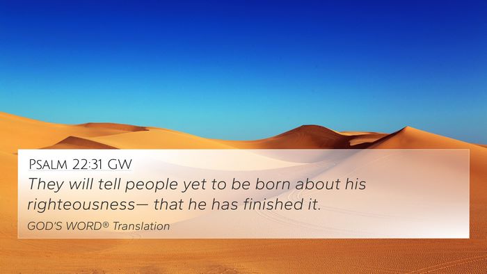 Psalm 22:31 GW Bible Verse Image