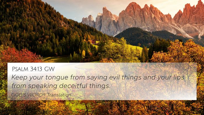 Psalm 34:13 GW Bible Verse Image