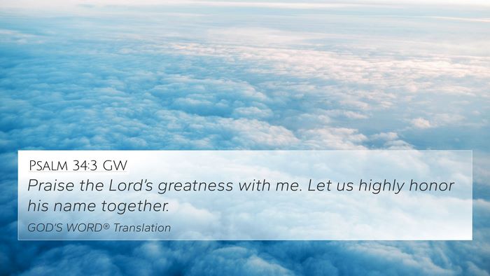 Psalm 34:3 GW Bible Verse Image