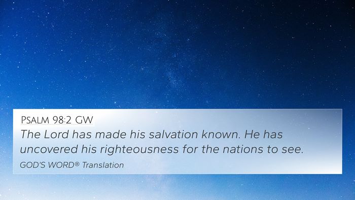 Psalm 98:2 GW Bible Verse Image