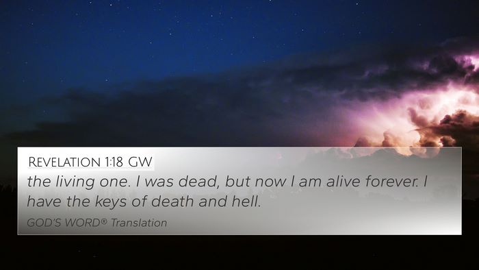 Revelation 1:18 GW Bible Verse Image