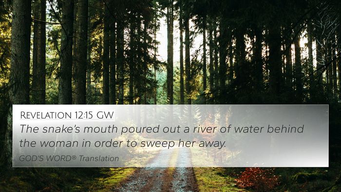 Revelation 12:15 GW Bible Verse Image