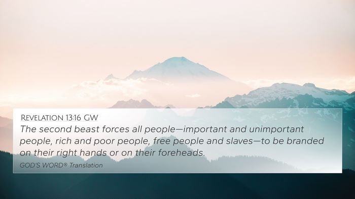 Revelation 13:16 GW Bible Verse Image
