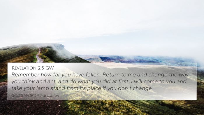 Revelation 2:5 GW Bible Verse Image