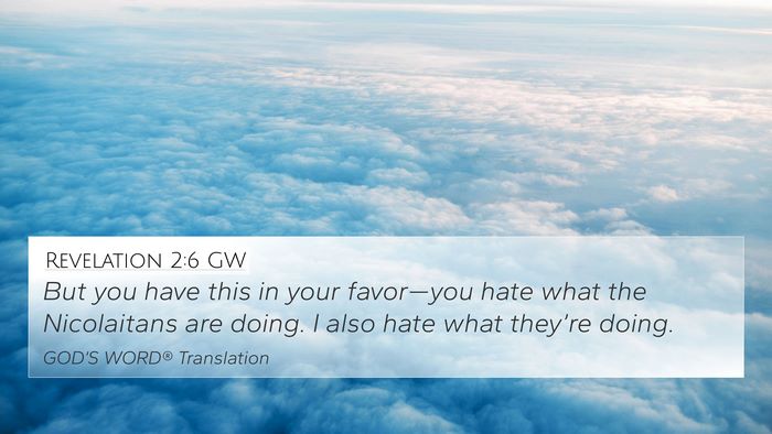 Revelation 2:6 GW Bible Verse Image