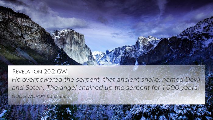 Revelation 20:2 GW Bible Verse Image