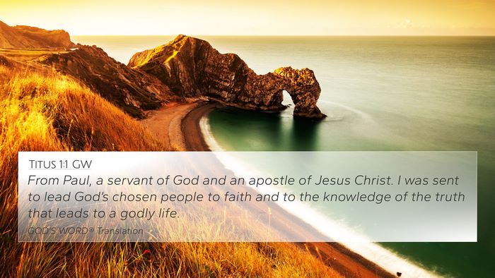 Titus 1:1 GW Bible Verse Image