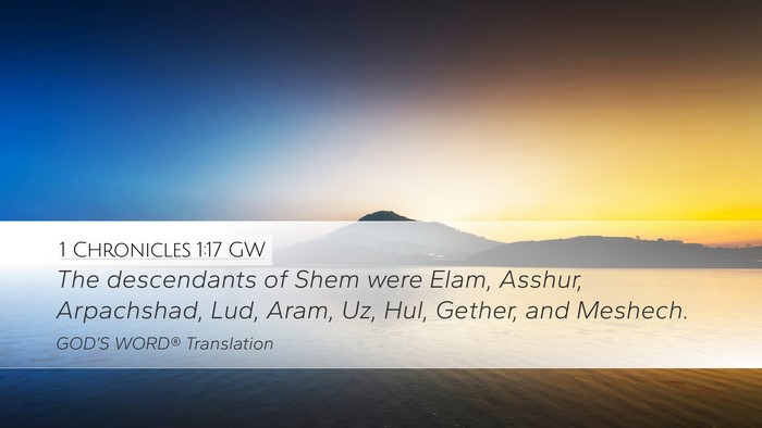 1 Chronicles 1:17 GW Bible Verse Image