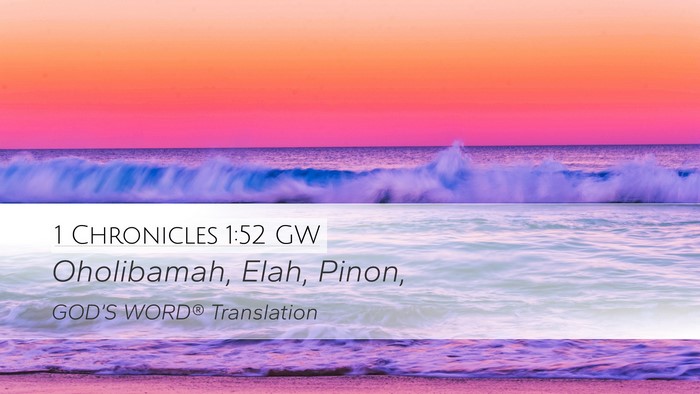 1 Chronicles 1:52 GW Desktop Wallpaper - Oholibamah, Elah, - Desktop Bible Verse Wallpaper