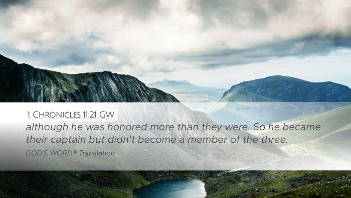 1 Chronicles 11:21 GW Bible Verse Image