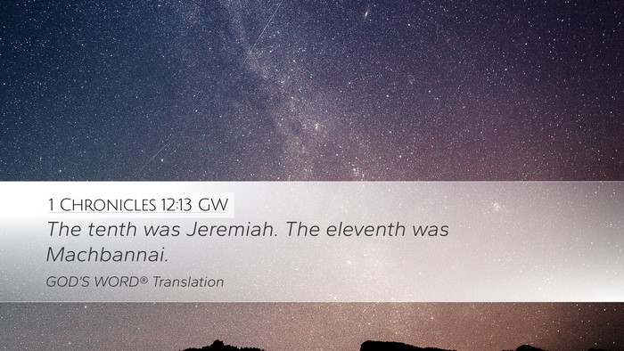 1 Chronicles 12:13 GW Desktop Wallpaper - The tenth was Jeremiah. The eleventh was - Desktop Bible Verse Wallpaper