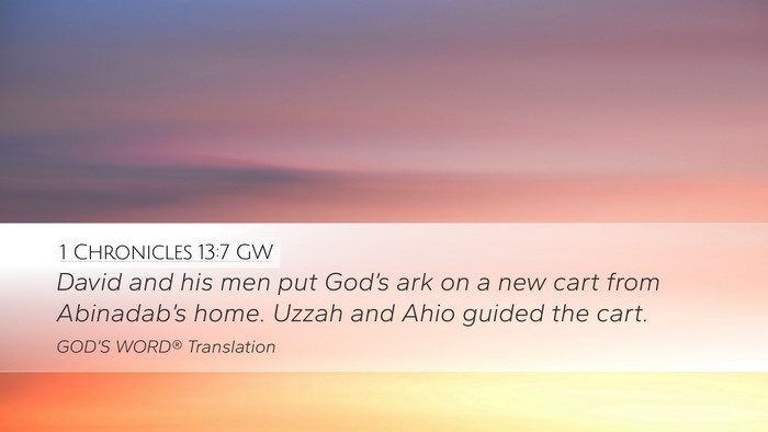 1 Chronicles 13:7 GW Bible Verse Image