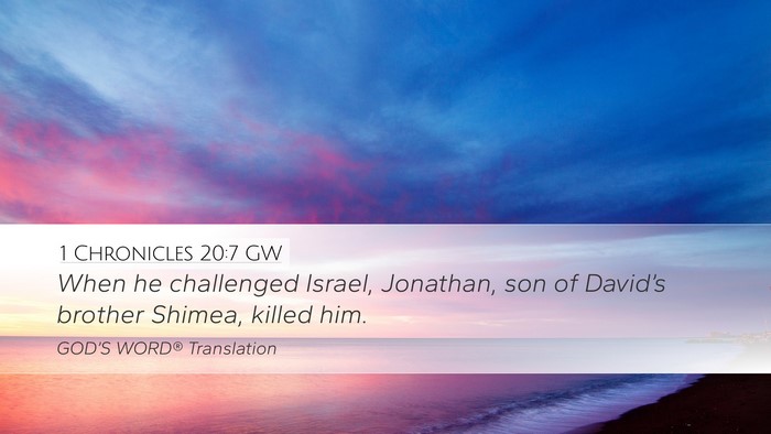 1 Chronicles 20:7 GW Bible Verse Image