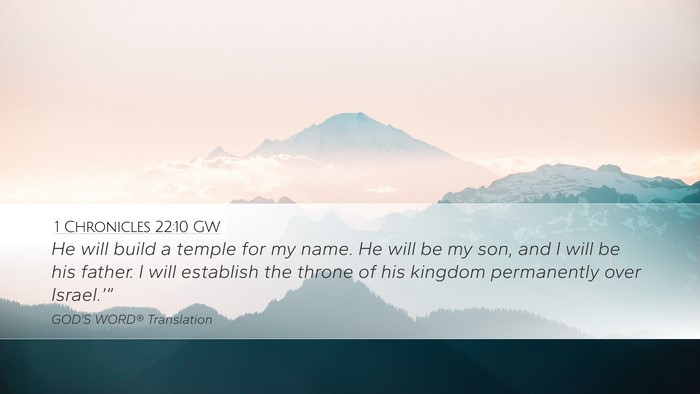 1 Chronicles 22:10 GW Bible Verse Image