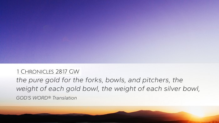 1 Chronicles 28:17 GW Bible Verse Image