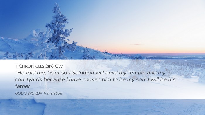 1 Chronicles 28:6 GW Bible Verse Image