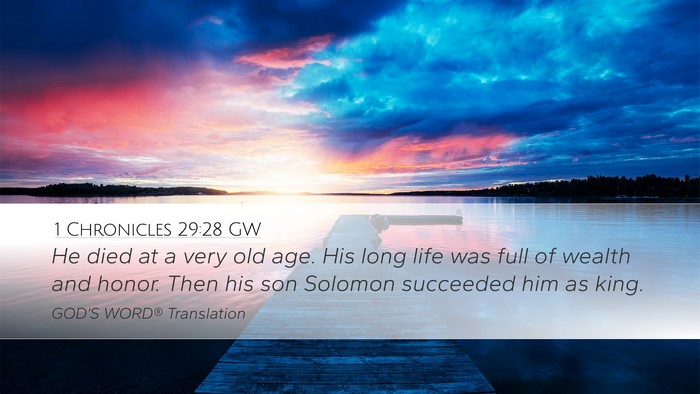 1 Chronicles 29:28 GW Bible Verse Image