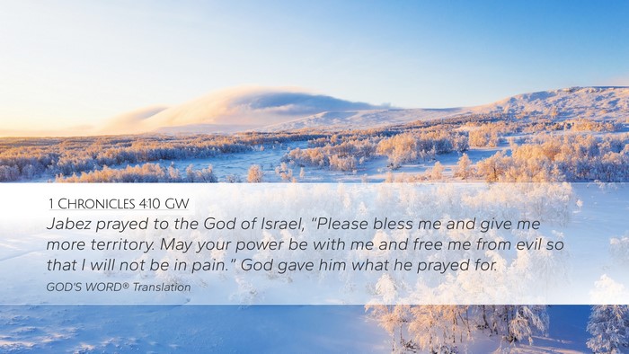 1 Chronicles 4:10 GW Bible Verse Image