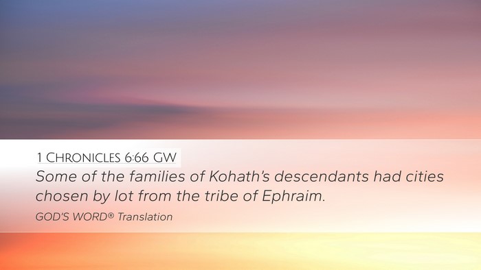 1 Chronicles 6:66 GW Bible Verse Image