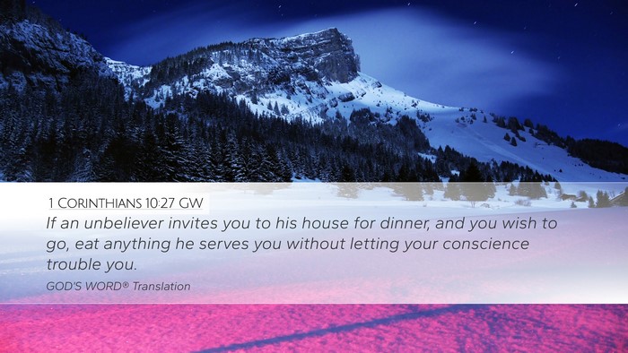 1 Corinthians 10:27 GW Bible Verse Image