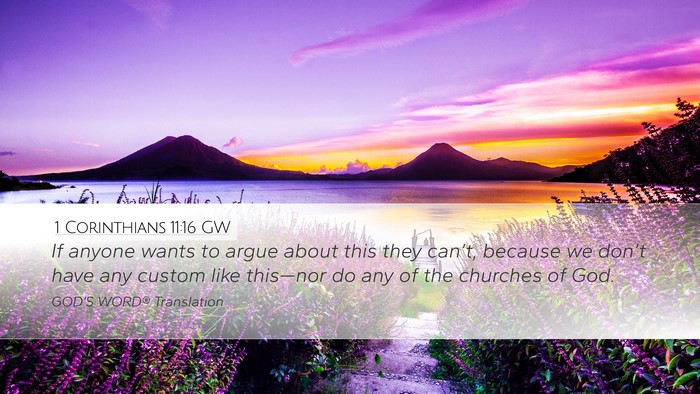 1 Corinthians 11:16 GW Bible Verse Image