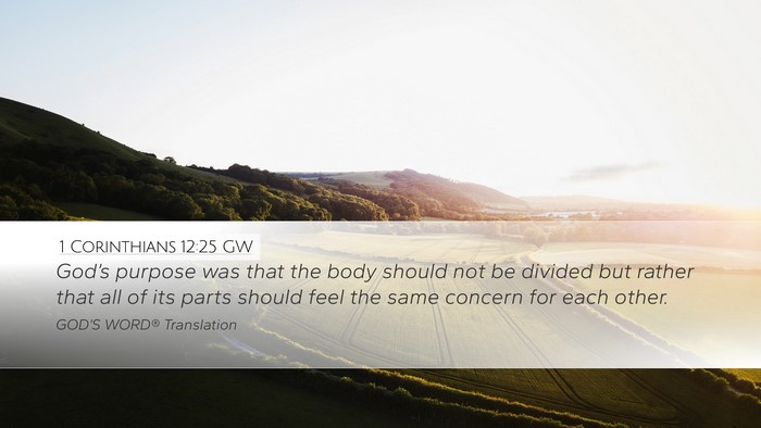 1 Corinthians 12:25 GW Bible Verse Image