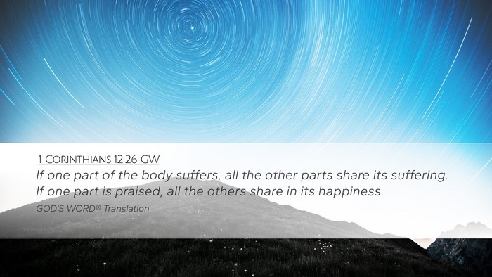 1 Corinthians 12:26 GW Bible Verse Image