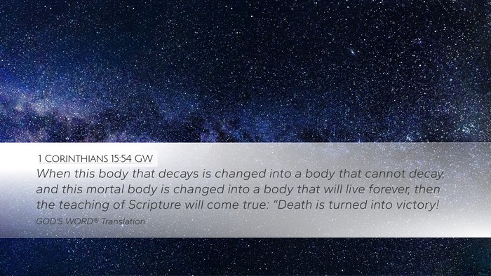 1 Corinthians 15:54 GW Bible Verse Image