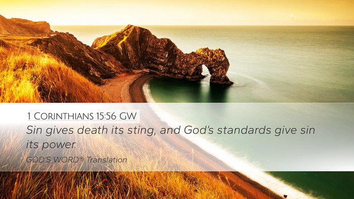 1 Corinthians 15:56 GW Bible Verse Image