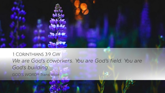 1 Corinthians 3:9 GW Bible Verse Image