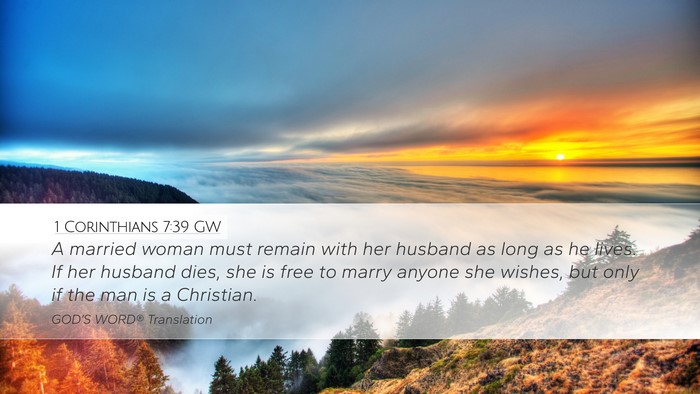 1 Corinthians 7:39 GW Bible Verse Image