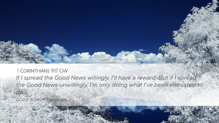 1 Corinthians 9:17 GW Bible Verse Image