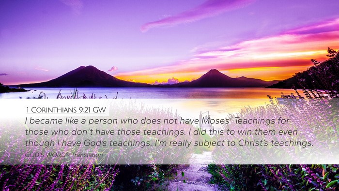 1 Corinthians 9:21 GW Bible Verse Image