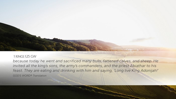 1 Kings 1:25 GW Bible Verse Image