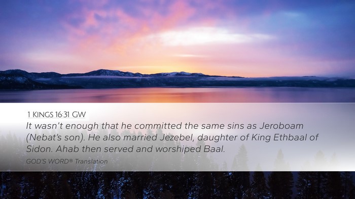 1 Kings 16:31 GW Bible Verse Image